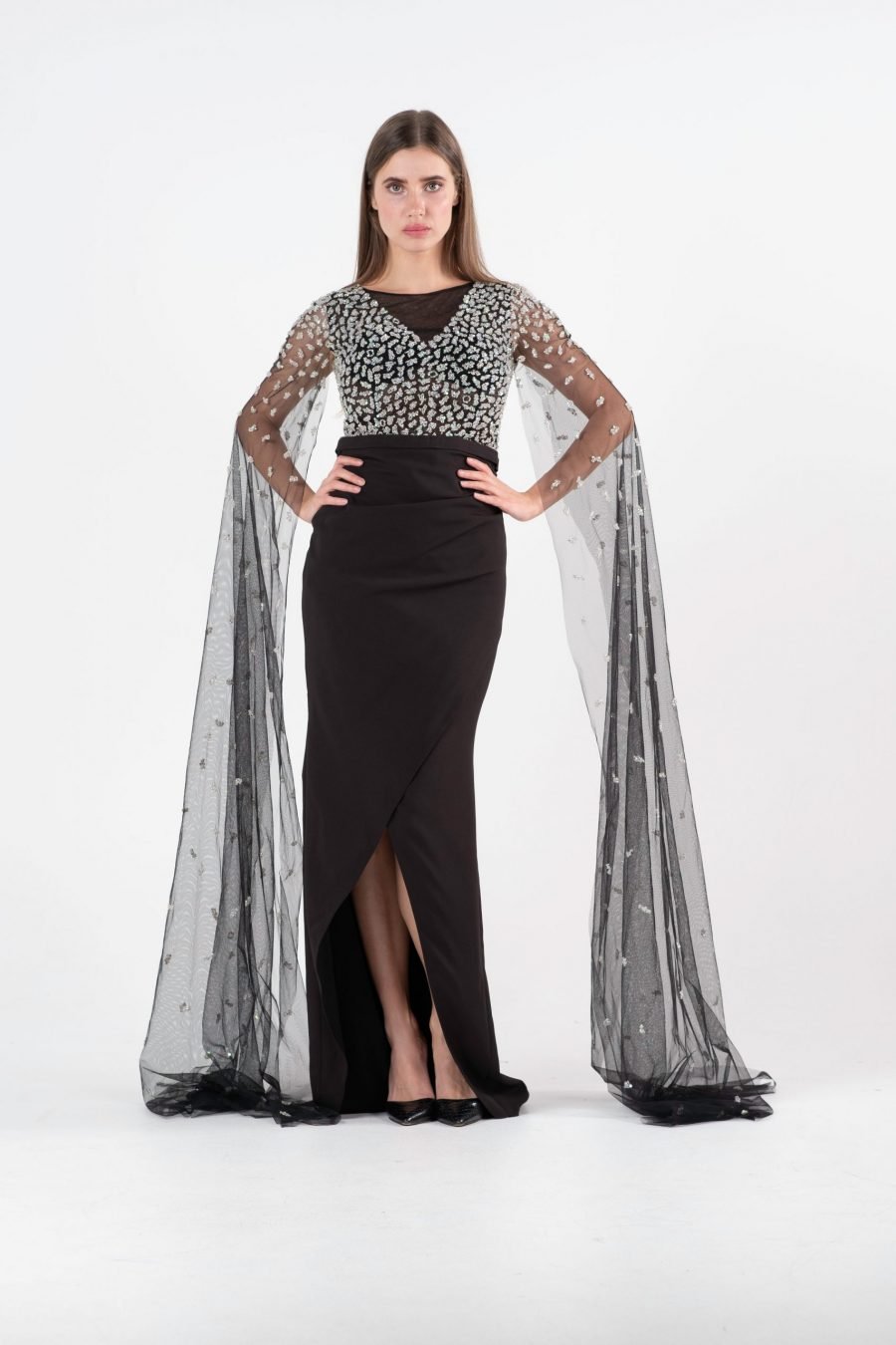 Boat Neck Below Knee Evening Dress - Image 9