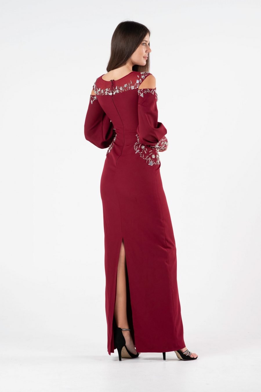 Boat Neck Slipdress Evening Dress - Image 7