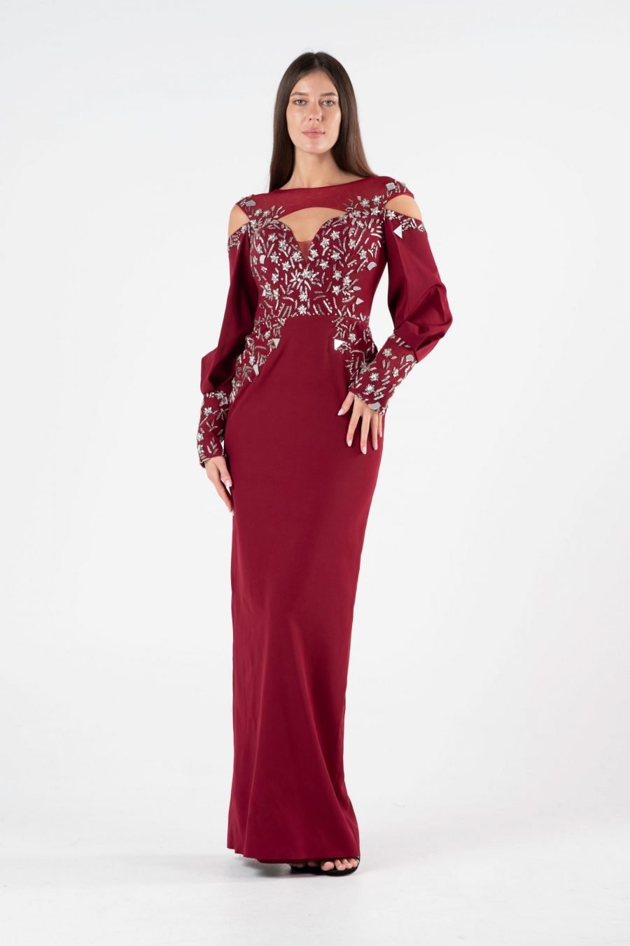 Boat Neck Slipdress Evening Dress - Image 6