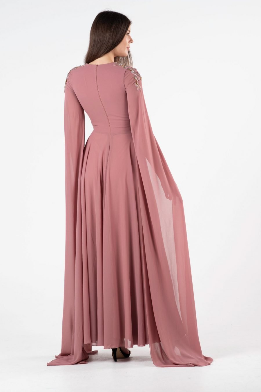 V-Neck A-Line Evening Dress - Image 12