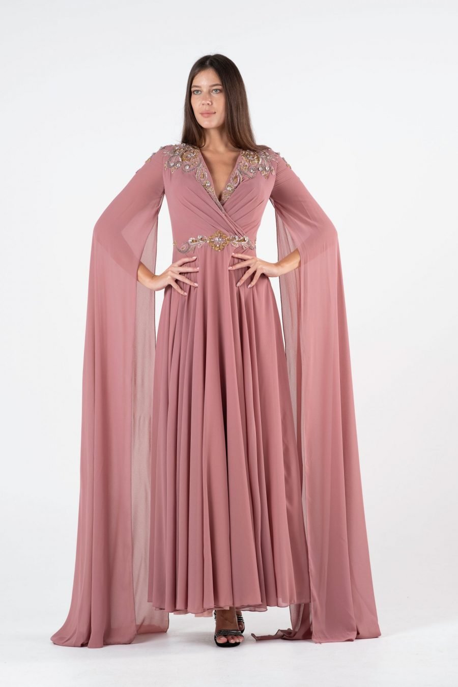 V-Neck A-Line Evening Dress - Image 10