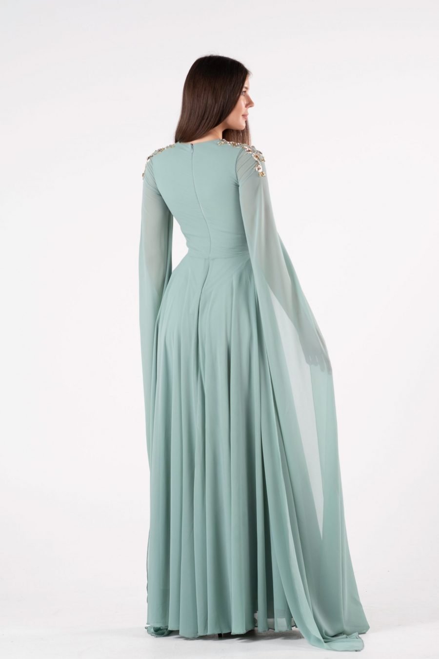 V-Neck A-Line Evening Dress - Image 15