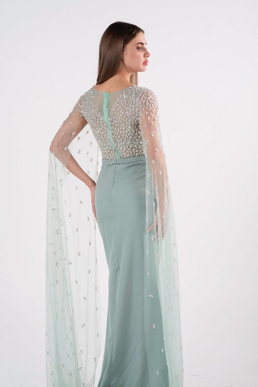 Boat Neck Below Knee Evening Dress - Image 8