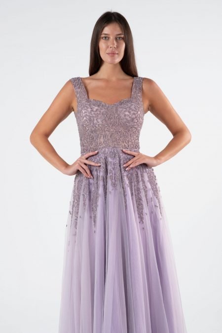 Square A-Line Evening Dress