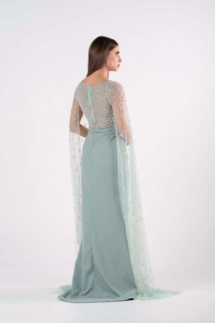 Boat Neck Below Knee Evening Dress - Image 7