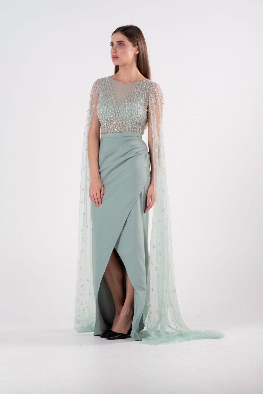 Boat Neck Below Knee Evening Dress - Image 6