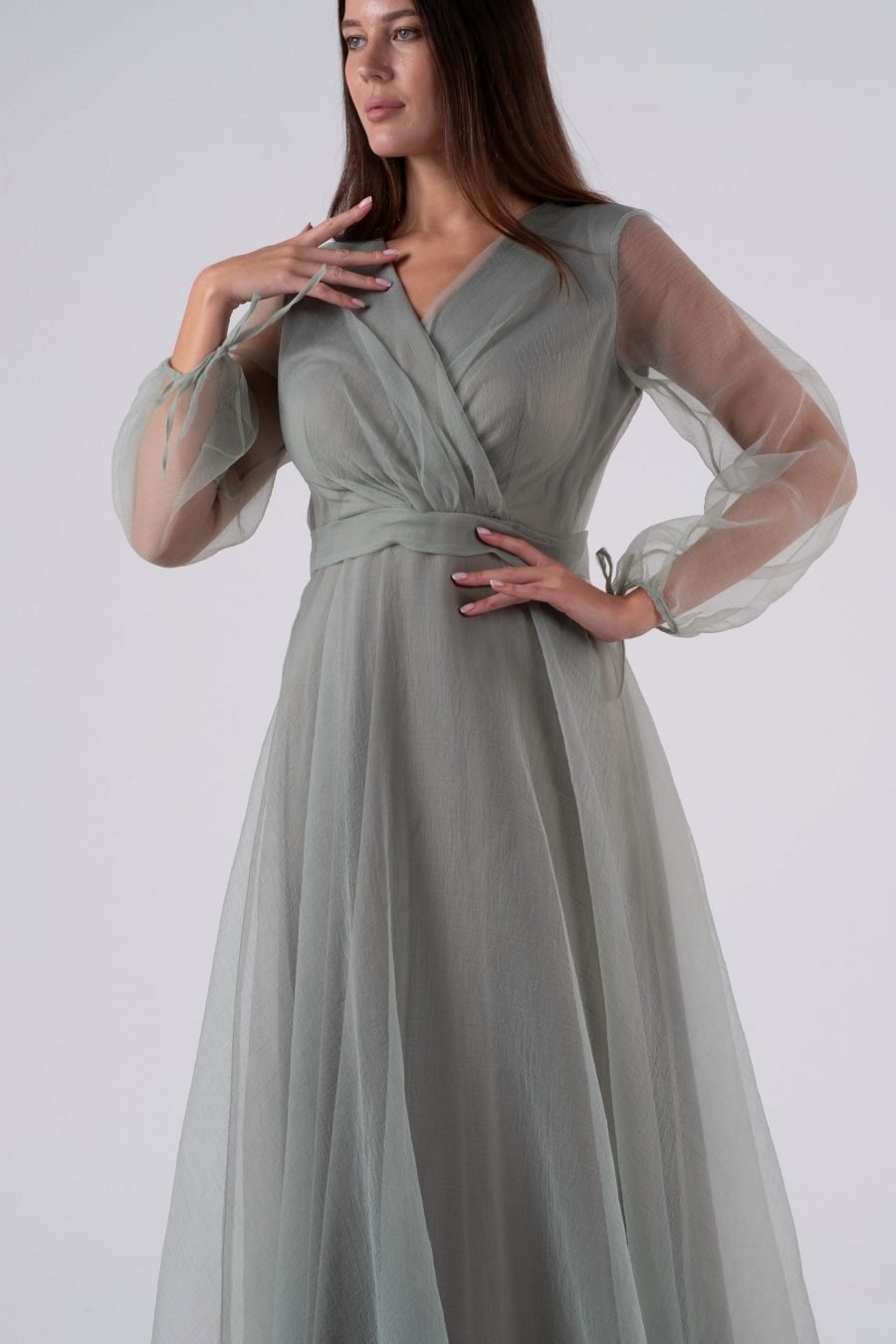 V-Neck Princess Evening Dress - Image 3