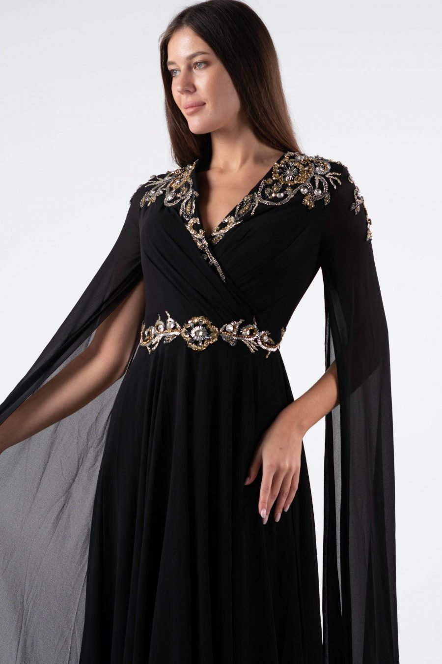 V-Neck A-Line Evening Dress - Image 7