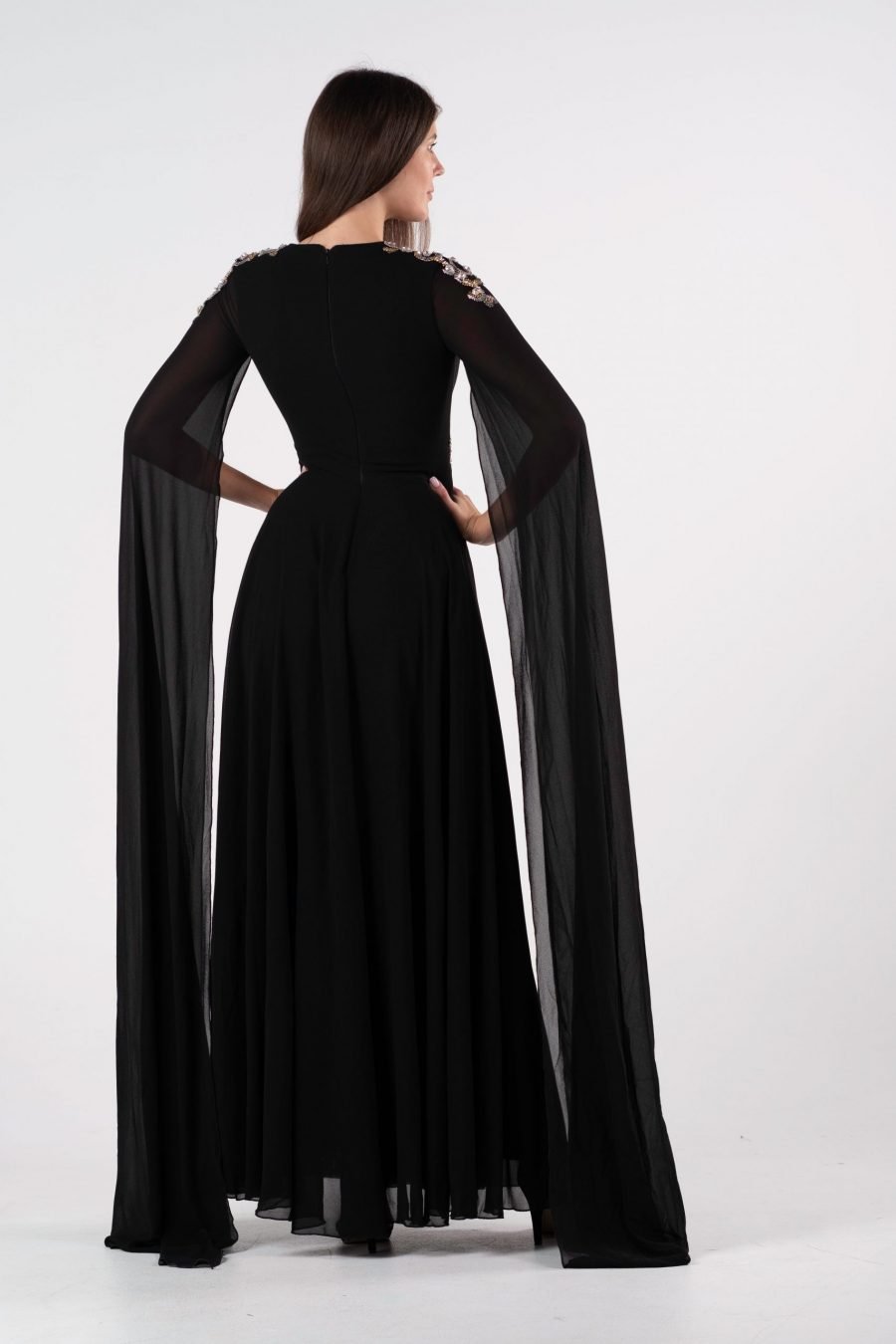 V-Neck A-Line Evening Dress - Image 8