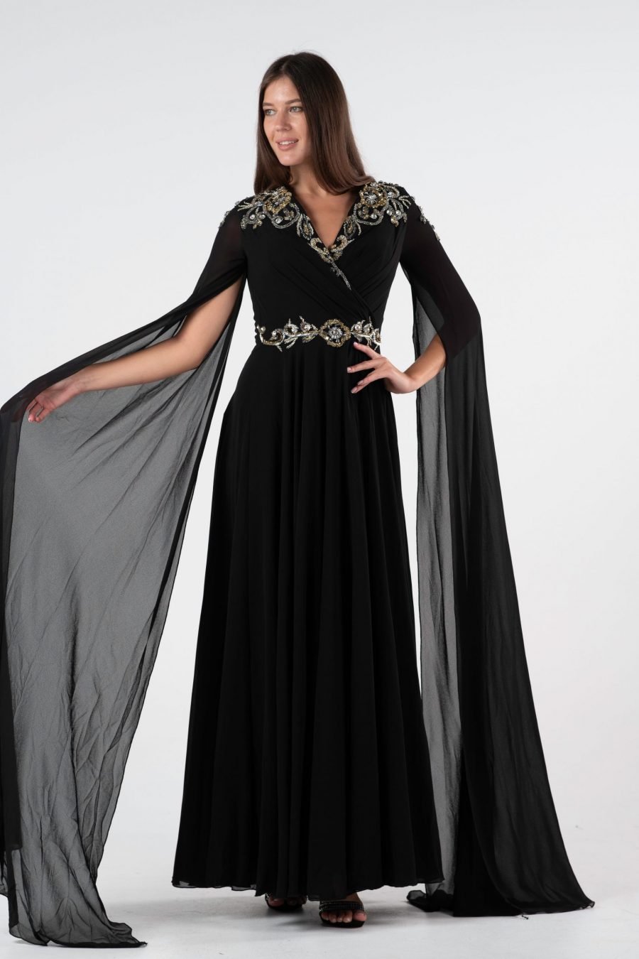 V-Neck A-Line Evening Dress - Image 6
