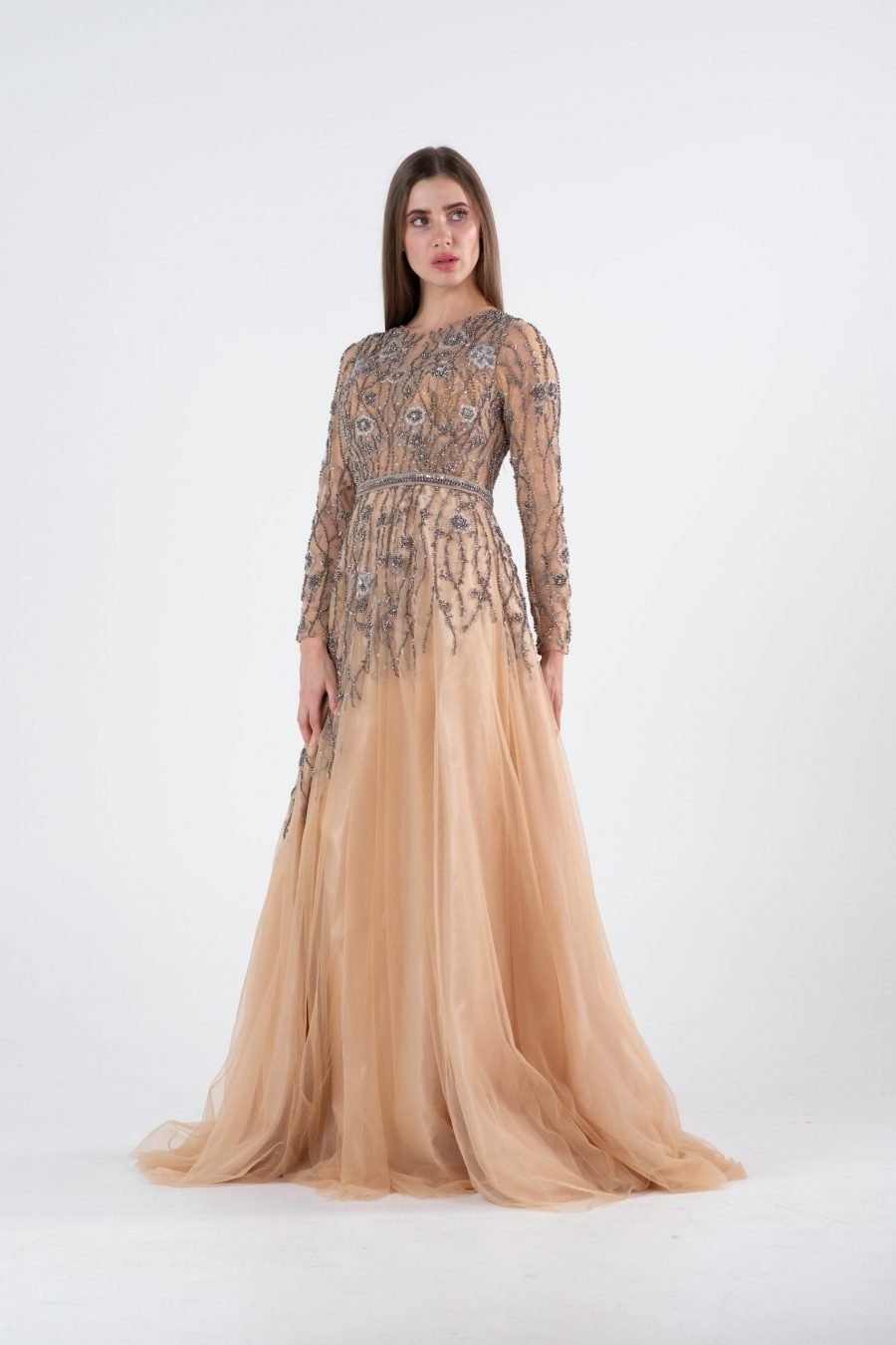 Boat Neck Column Evening Dress - Image 6