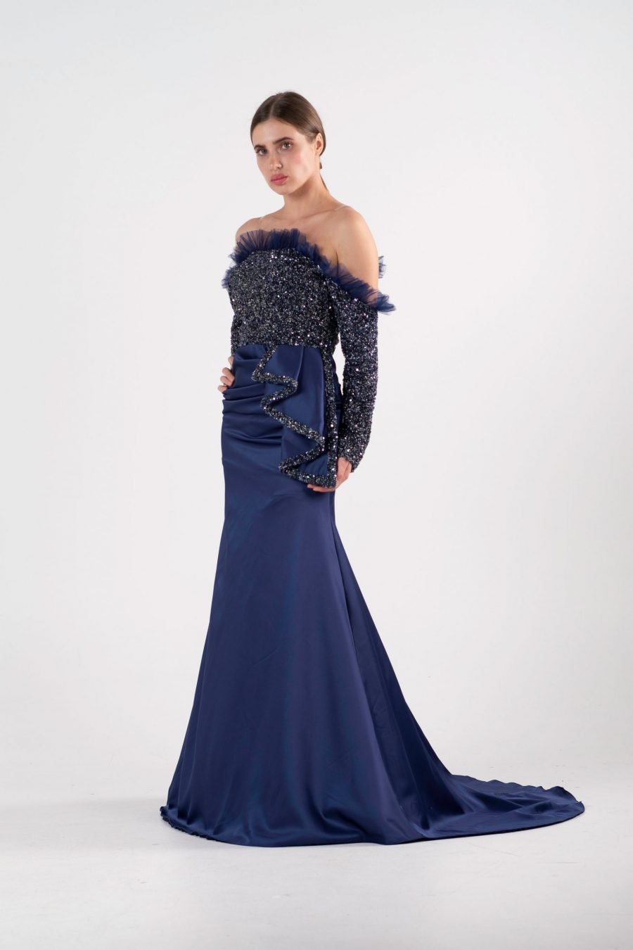 Off-Shoulder Mermaid Evening Dress - Image 3