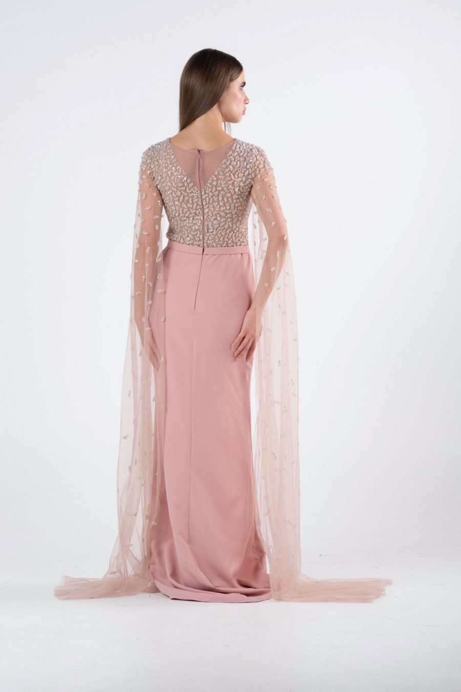 Boat Neck Below Knee Evening Dress - Image 4