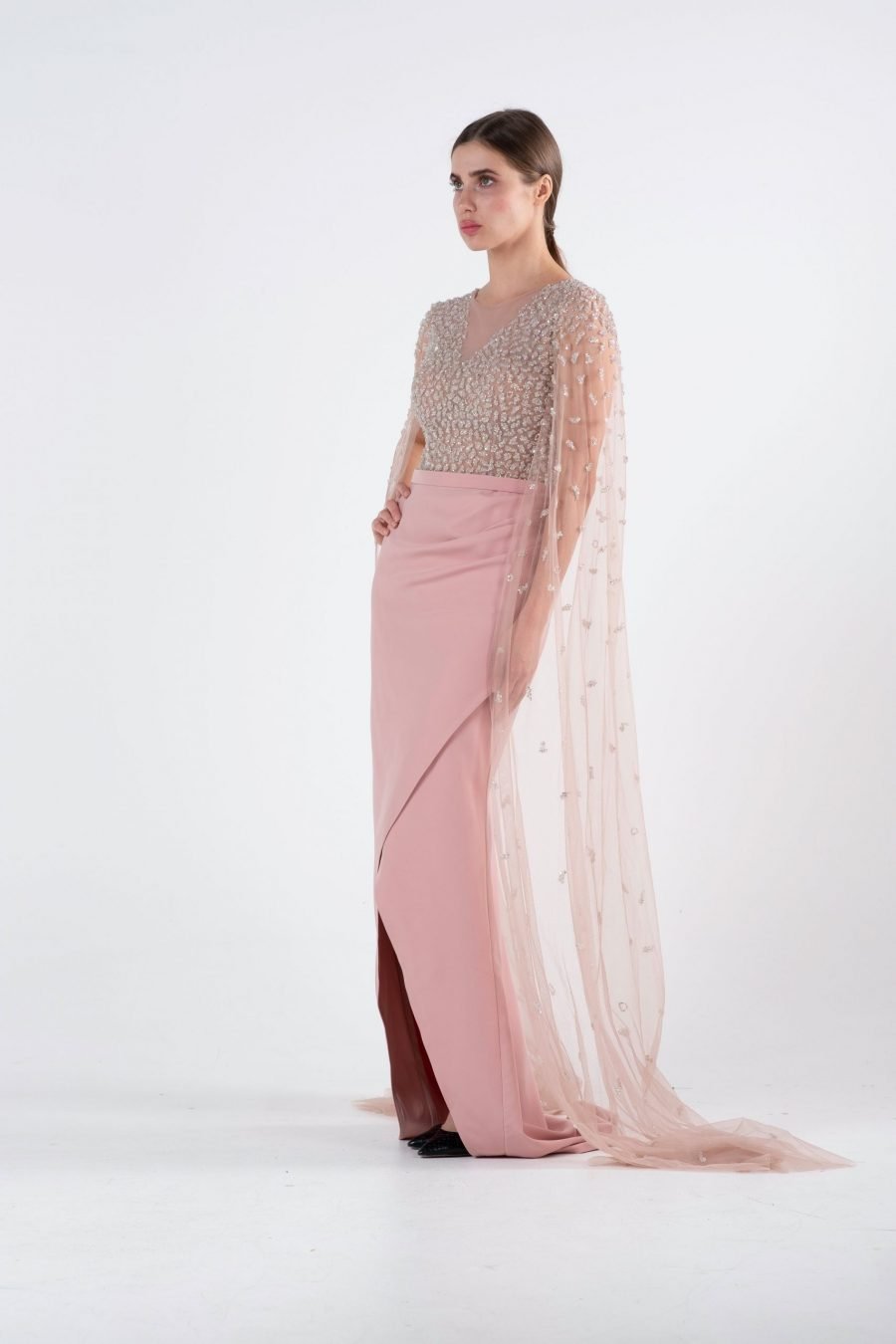 Boat Neck Below Knee Evening Dress - Image 3