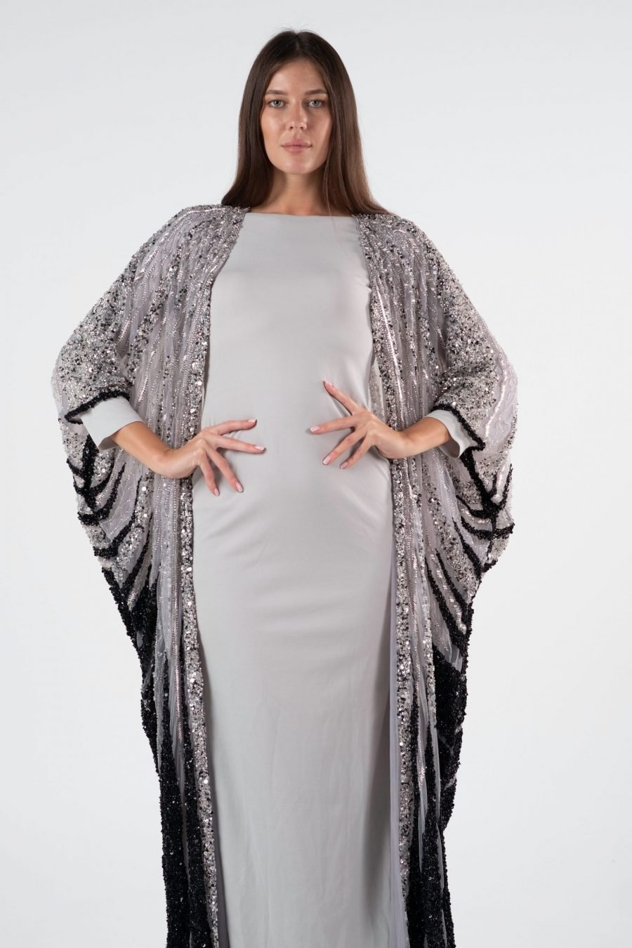 Boat Neck Column  Evening Dress - Image 5