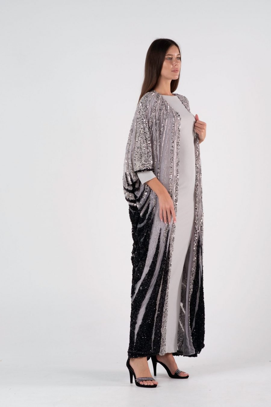 Boat Neck Column  Evening Dress - Image 7
