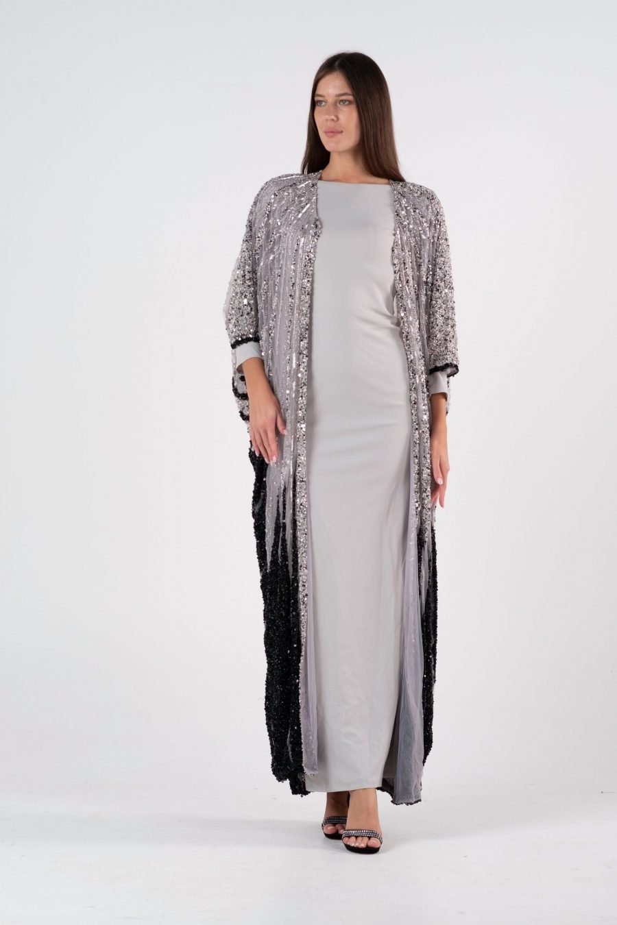 Boat Neck Column  Evening Dress - Image 8