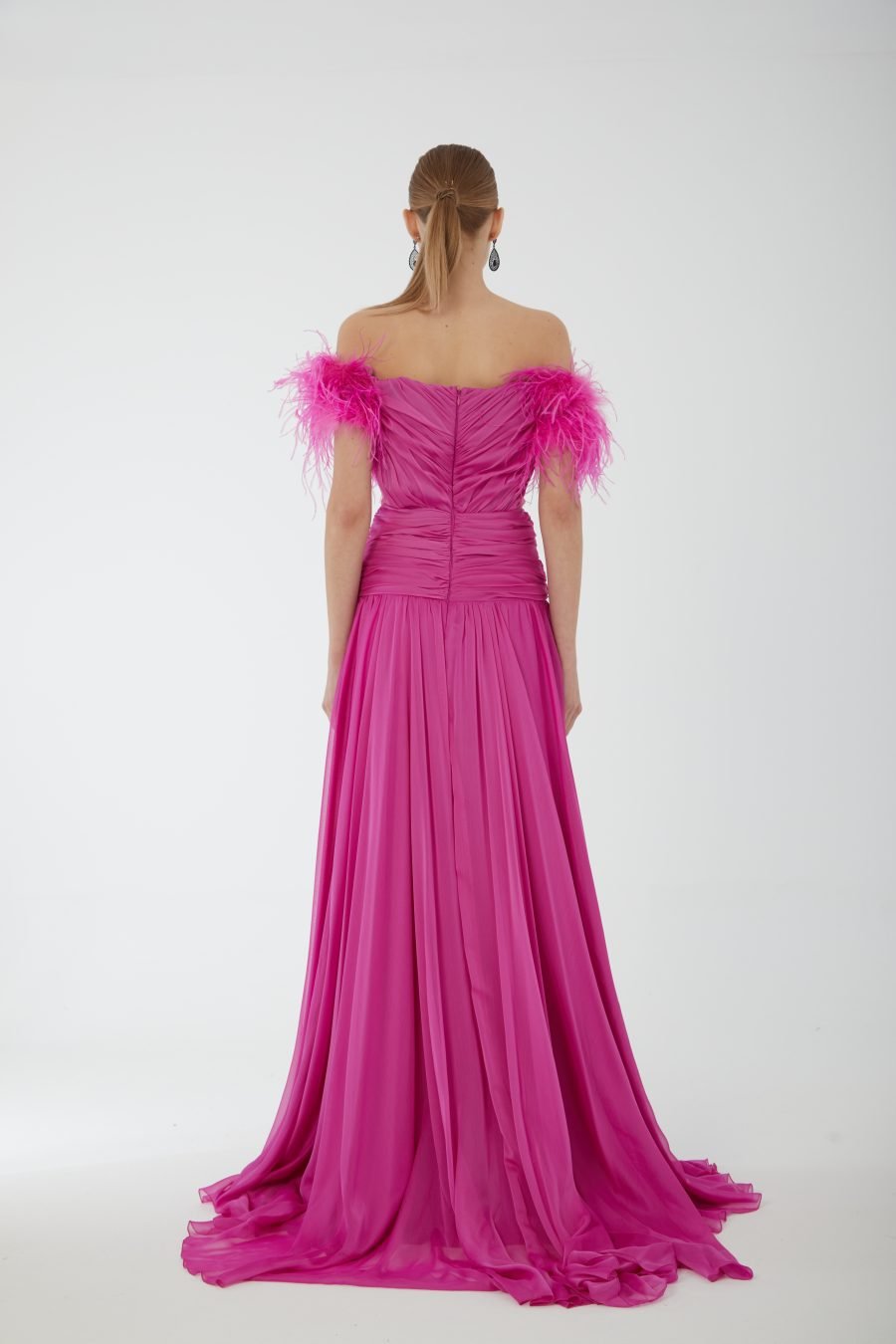 Off shoulder semi-sweetheart high knee evening dress - Image 8