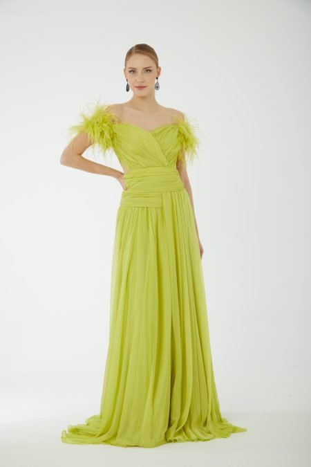 Off shoulder semi-sweetheart high knee evening dress
