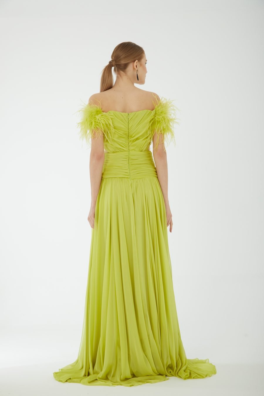 Off shoulder semi-sweetheart high knee evening dress - Image 4