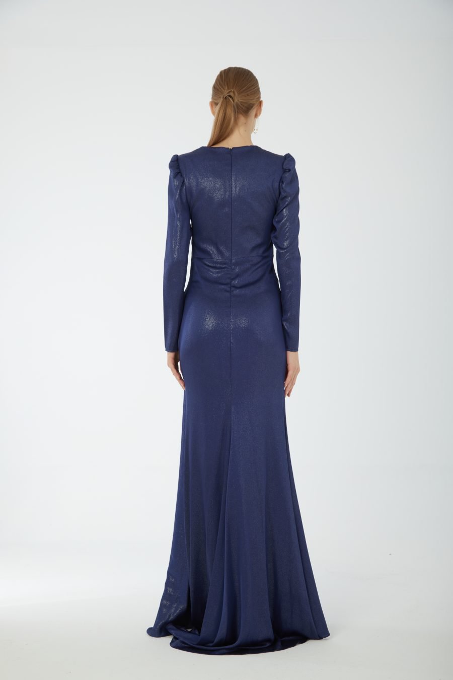 V Neck Long sleeve high knee evening dress - Image 16