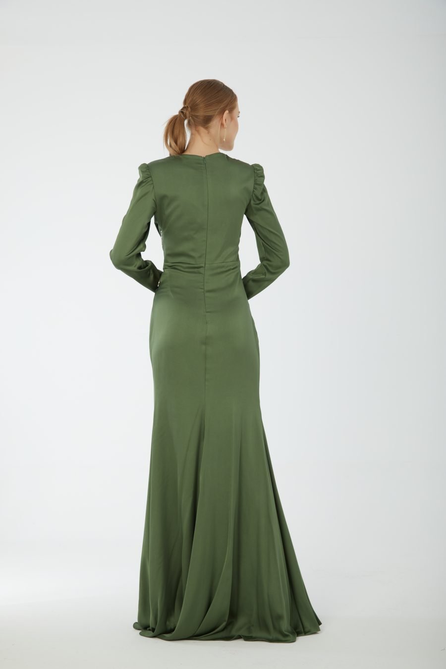 V Neck Long sleeve high knee evening dress - Image 12