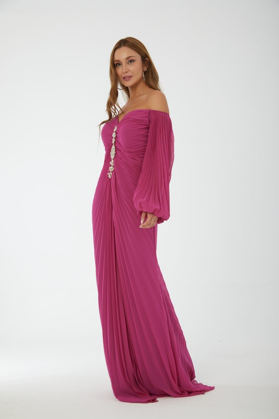 Off shoulder high knee column evening dress - Image 6