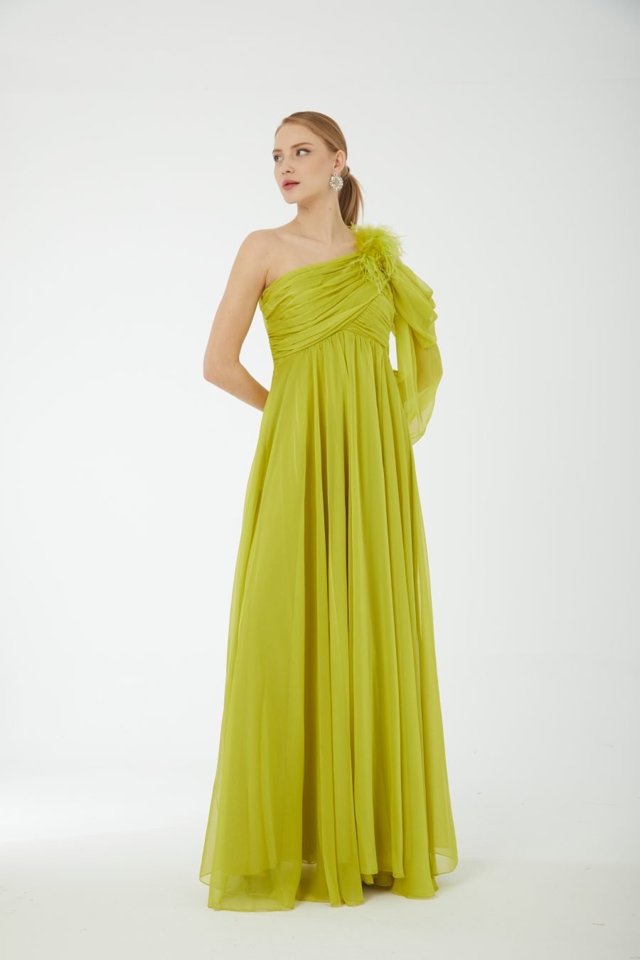 Asymmetric Column evening dress