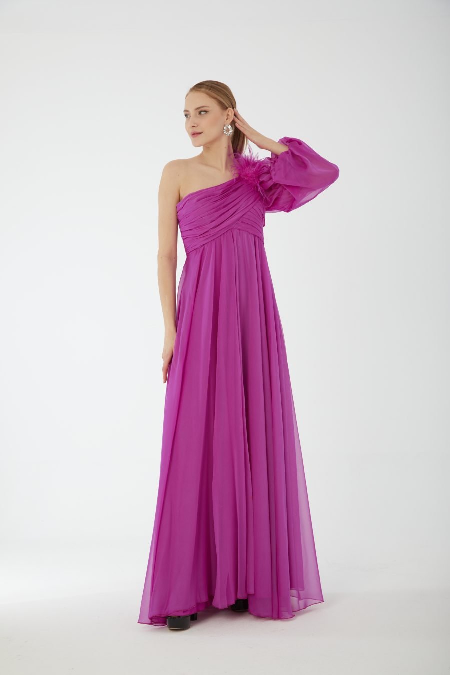 Asymmetric Column evening dress - Image 9