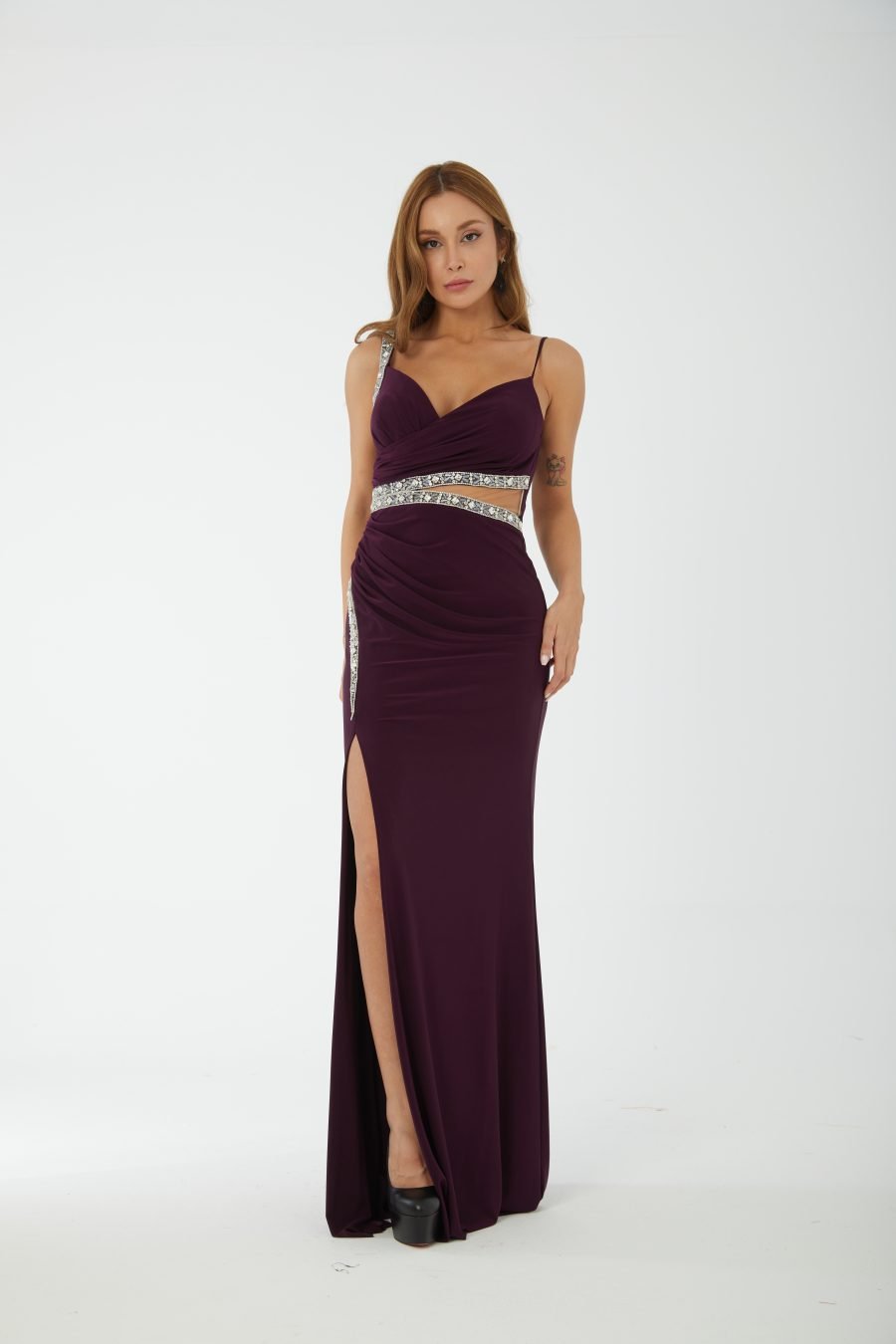 Halter strap high knee evening dress - Image 5