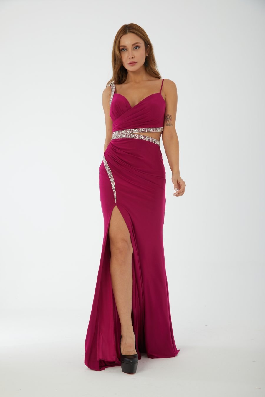 Halter strap high knee evening dress - Image 13
