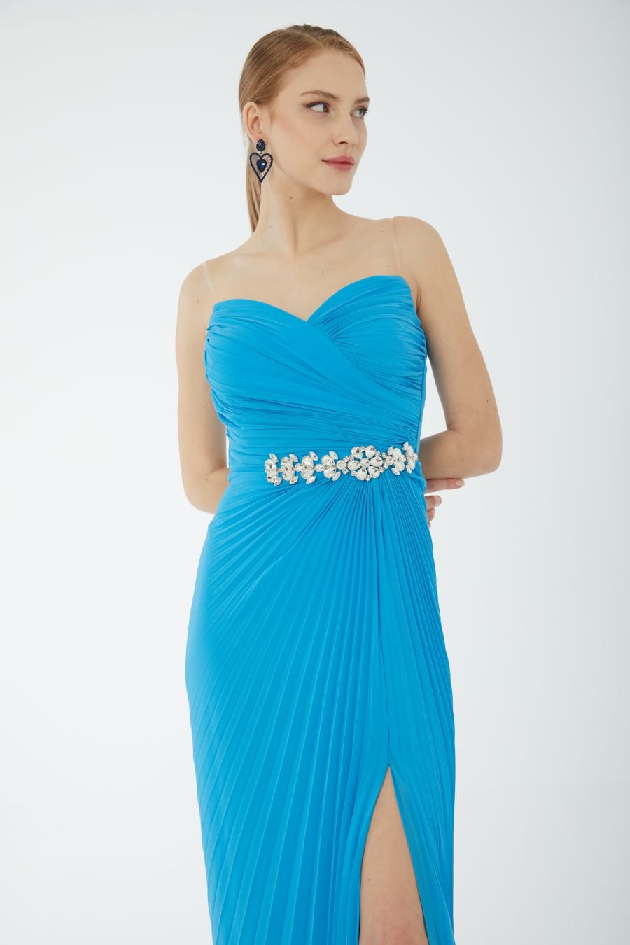 Sweetheart off shoulder high knee evening dress - Image 3