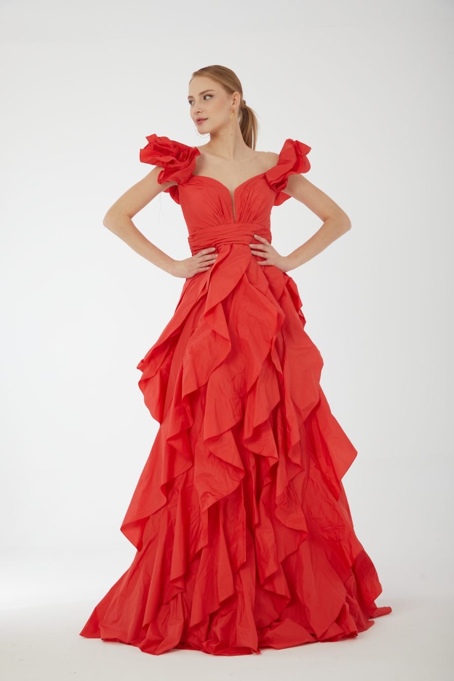Off shoulder A-Line  evening dress - Image 6