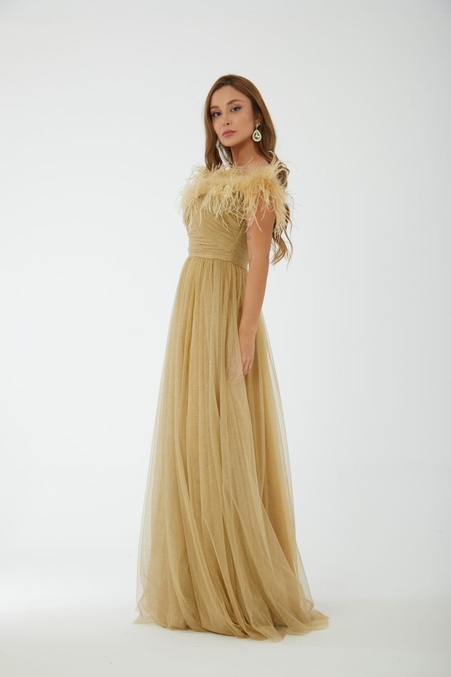 Off shoulder high knee column evening dress - Image 2