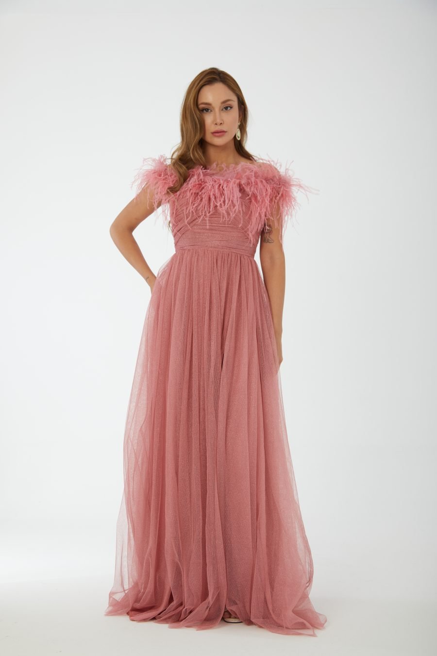 Off shoulder high knee column evening dress - Image 5