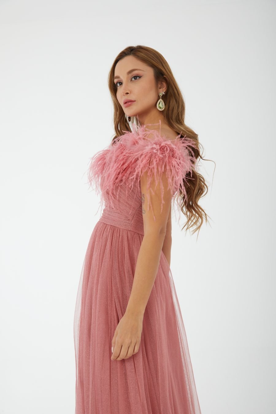 Off shoulder high knee column evening dress - Image 7