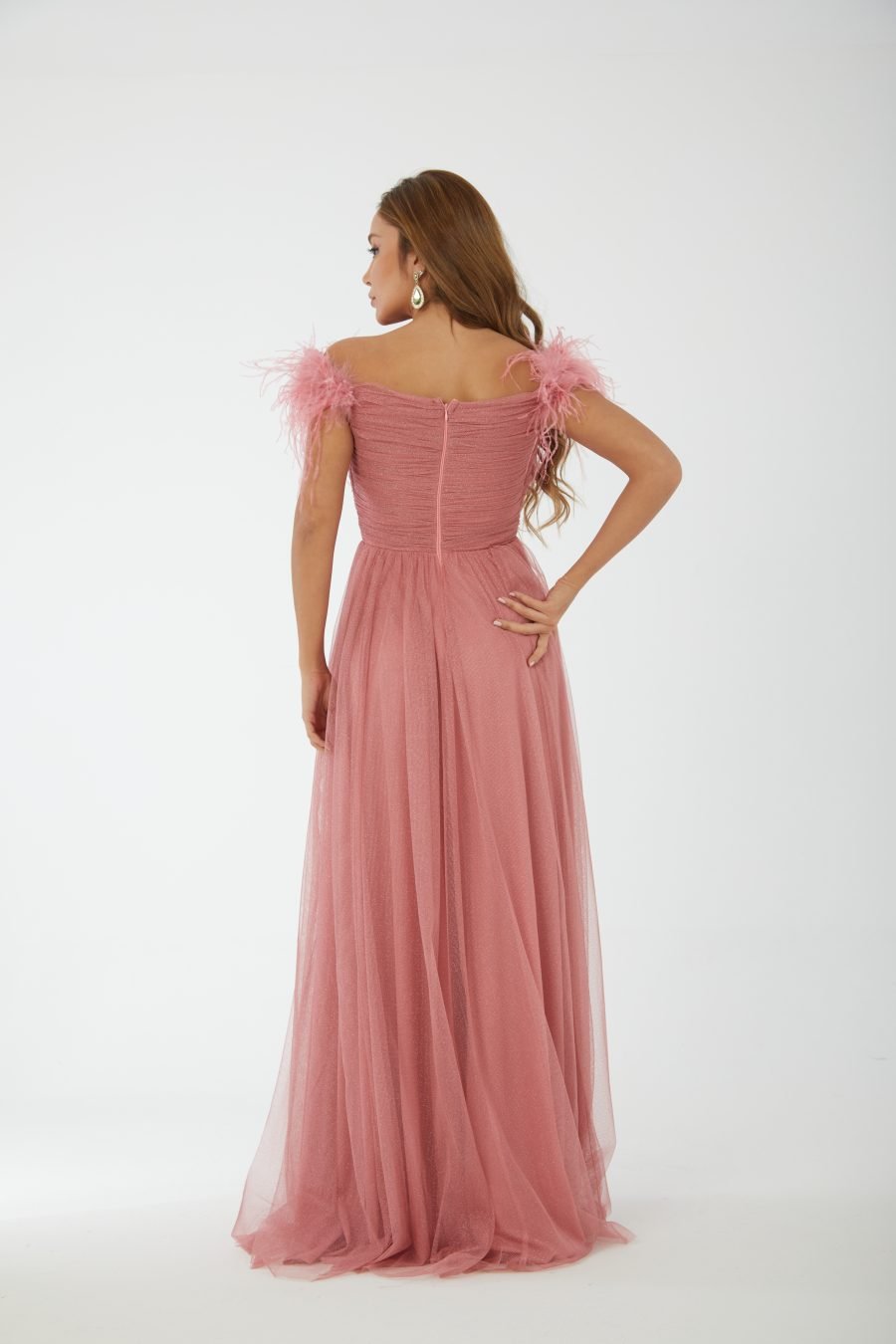 Off shoulder high knee column evening dress - Image 8