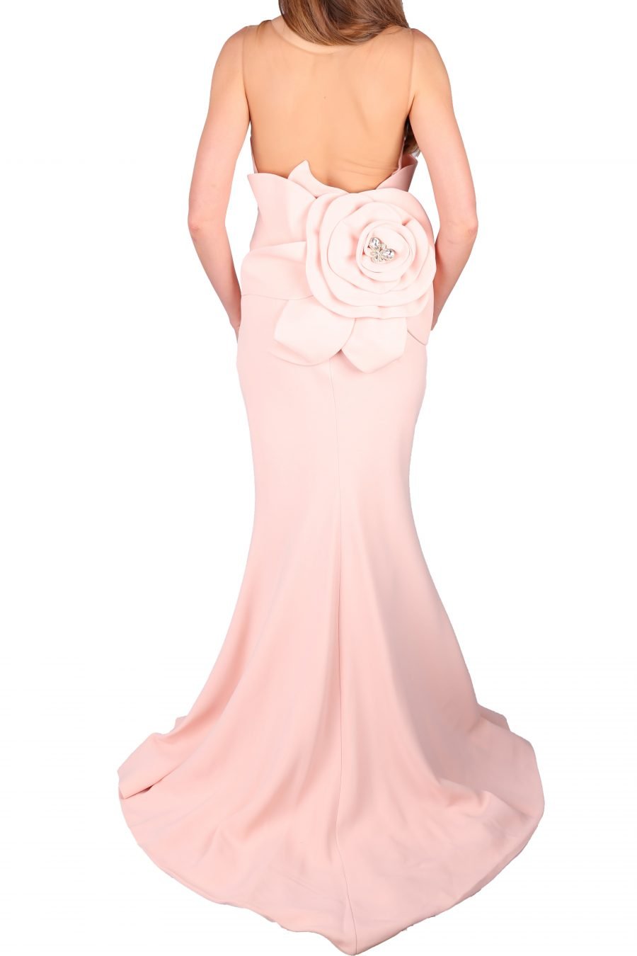Mermaid Illusion Simple Taffeta Plain Dress - Image 11