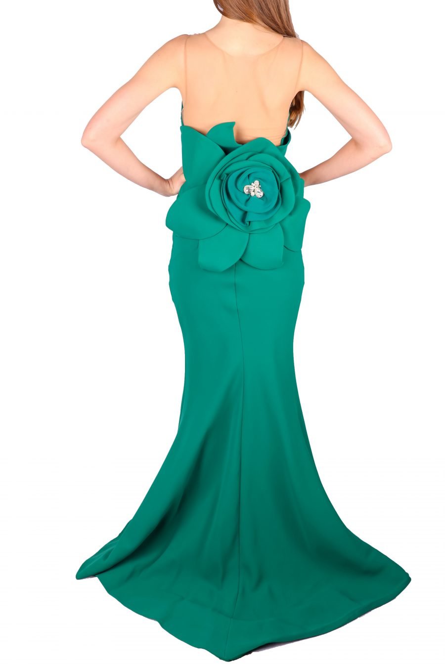 Mermaid Illusion Simple Taffeta Plain Dress - Image 7