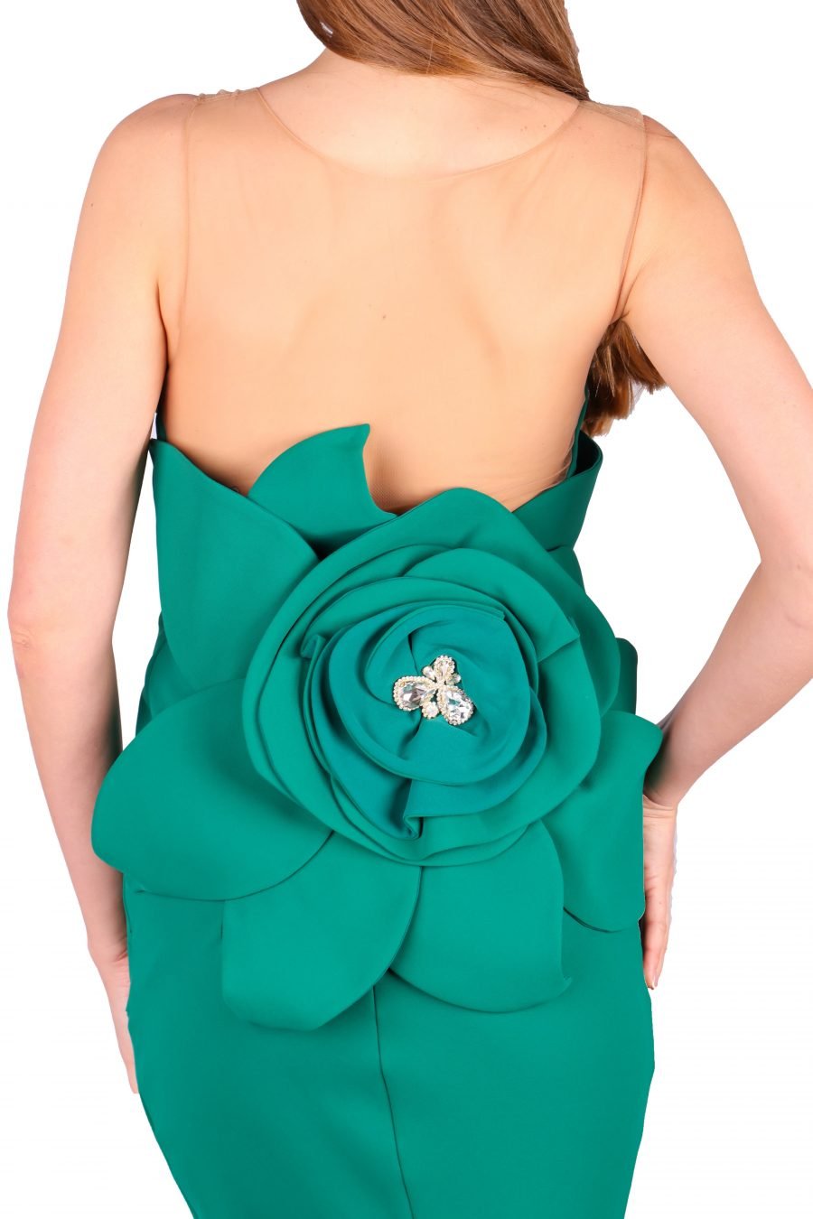 Mermaid Illusion Simple Taffeta Plain Dress - Image 8