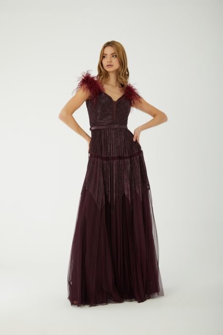 V neck A line Evening Dress
