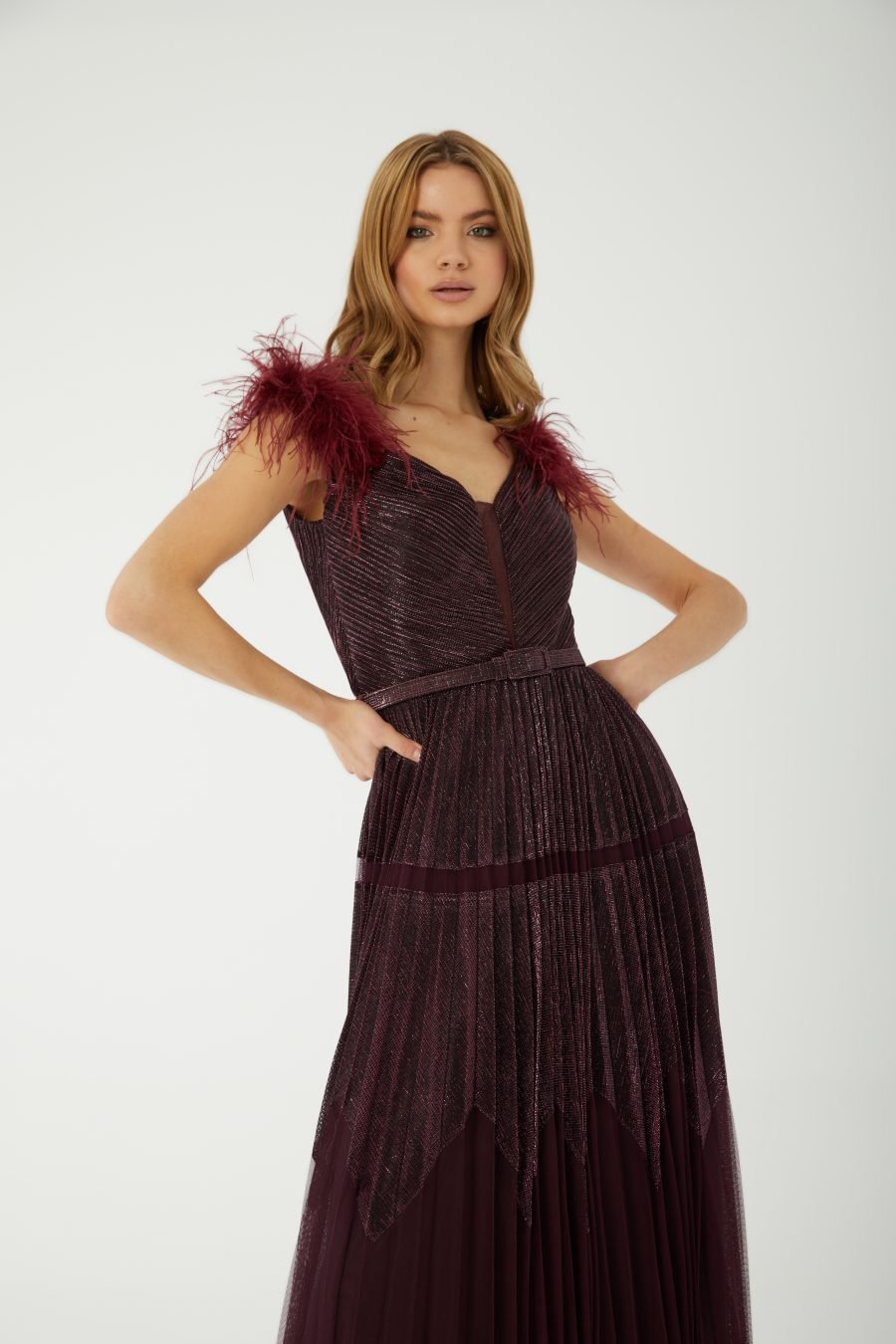 V neck A line Evening Dress - Image 3