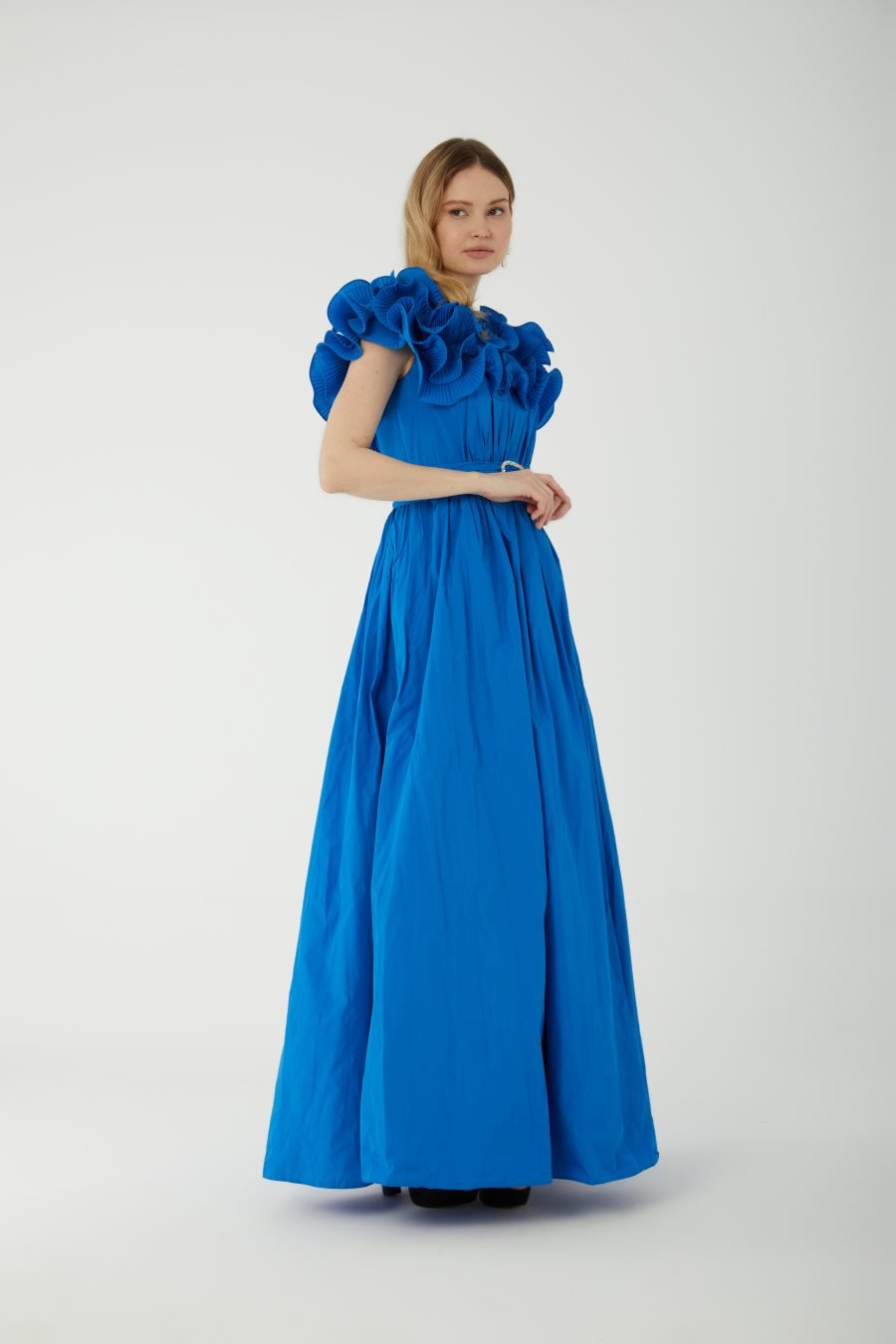 Straight Across Off- shoulder A line Evening Dress - Image 2