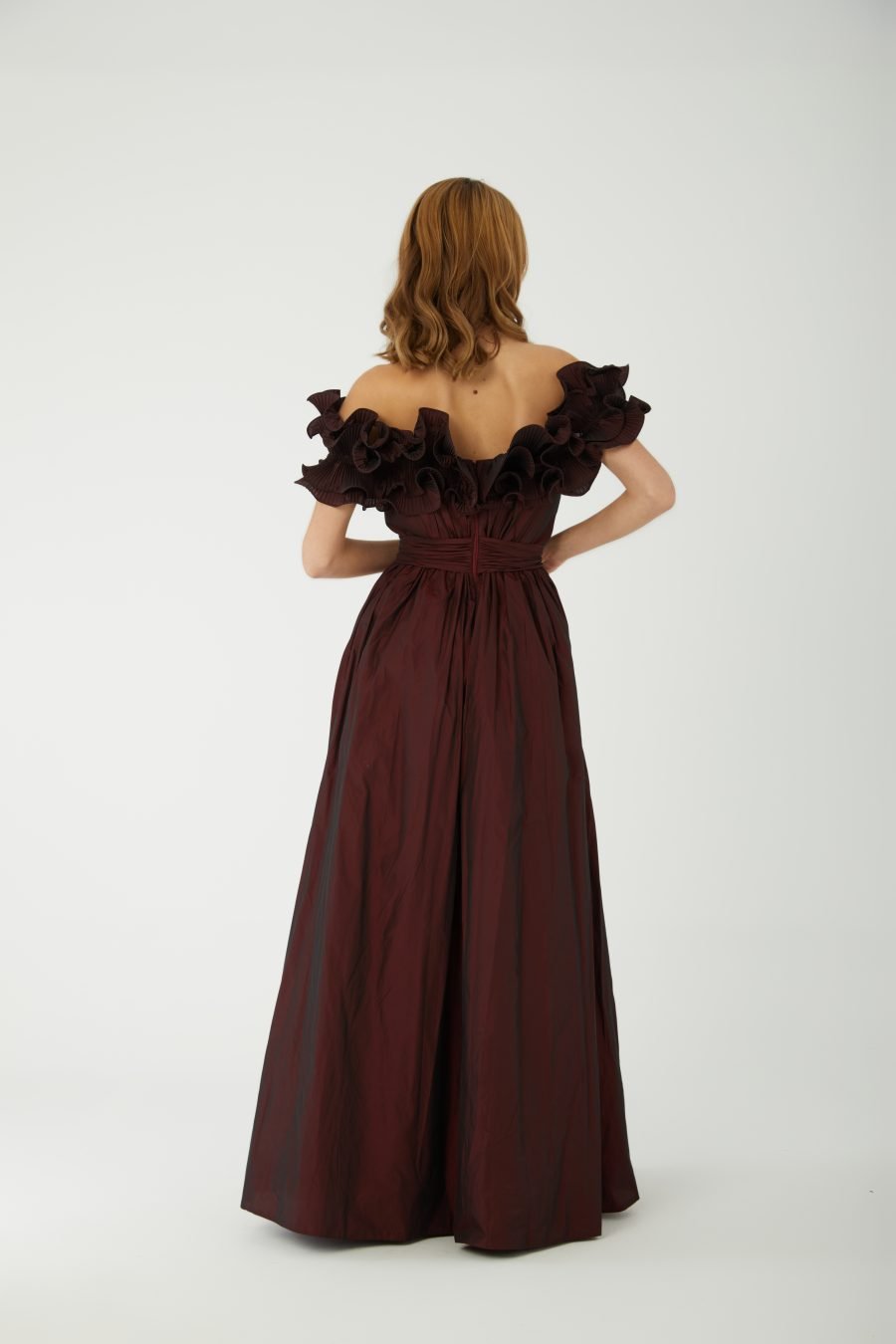 Straight Across Off- shoulder A line Evening Dress - Image 8