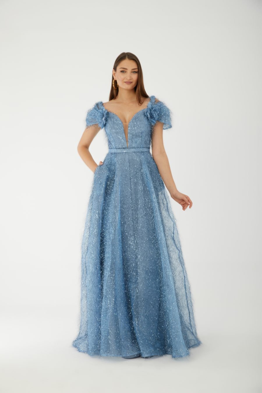 Sweetheart plunging A line  Evening Dress