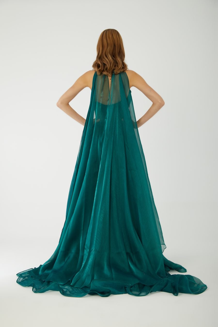 Halter Neckline Cross A-Line Evening Dress - Image 4