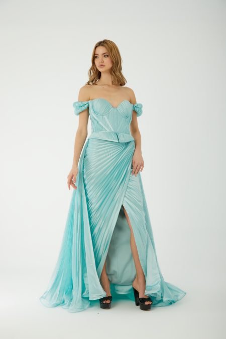 Sweetheart off shoulder high knee evening dress