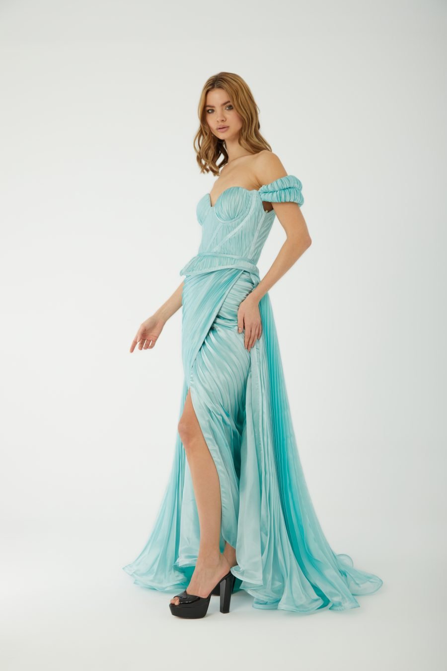 Sweetheart off shoulder high knee evening dress - Image 2