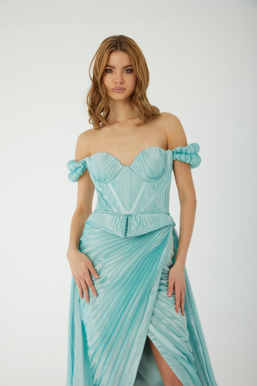 Sweetheart off shoulder high knee evening dress - Image 3