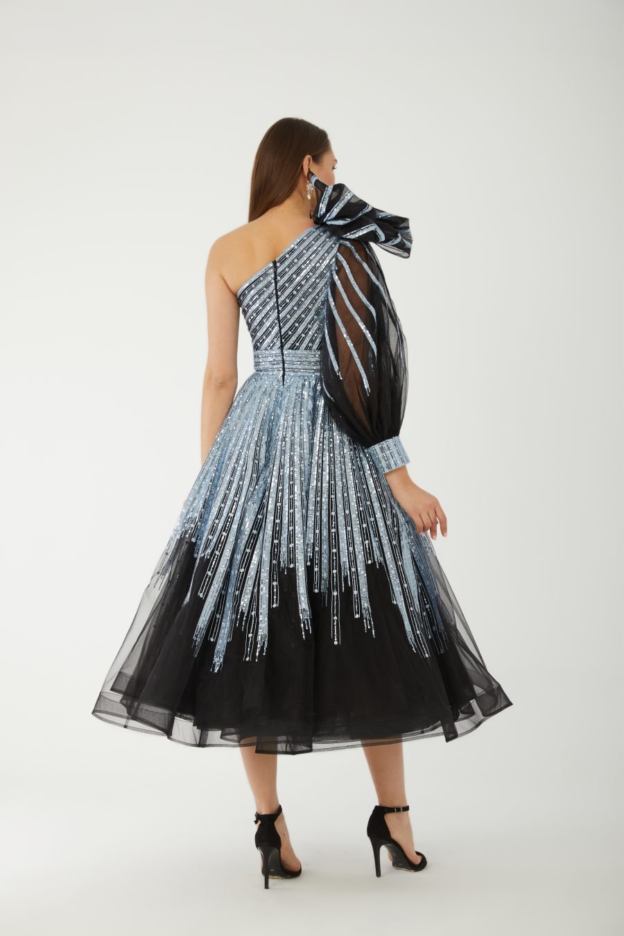 Asymmetric Midi-length, falling below the knee but above the ankle Evening dress - Image 12